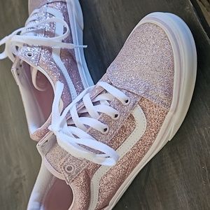 Vans sparkle pink shoes